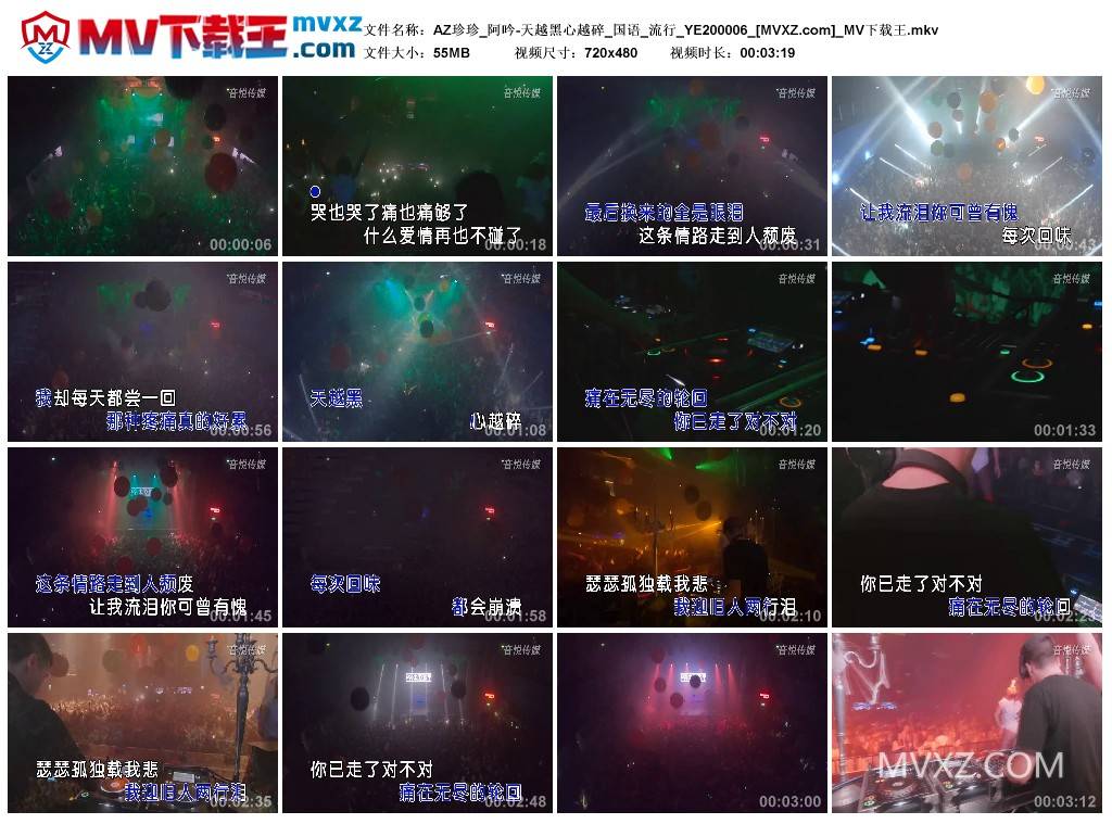 AZ珍珍_阿吟-天越黑心越碎_国语_流行_YE200006